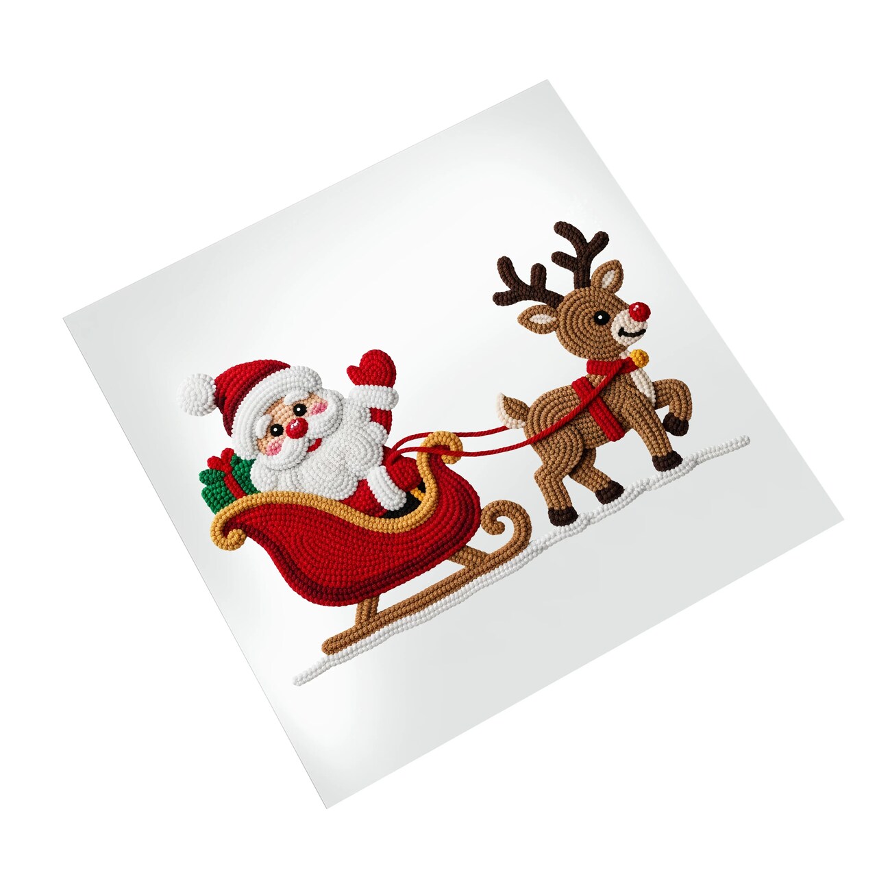 Christmas DTF Transfer - Santa Reindeer Sleigh Ready to Press